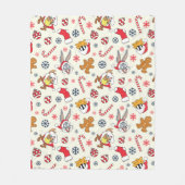 BUGS BUNNY™, DAFFY DUCK™ & Lola Kerstpatroon Fleece Deken (Voorkant)