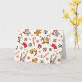 BUGS BUNNY™, DAFFY DUCK™ & Lola Kerstpatroon Kaart (Gele Bloem)