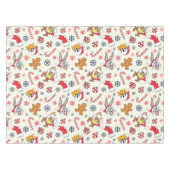 BUGS BUNNY™, DAFFY DUCK™ & Lola Kerstpatroon Tafelkleed (Voorkant (Horizontaal))