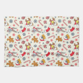 BUGS BUNNY™, DAFFY DUCK™ & Lola Kerstpatroon Theedoek (Horizontaal)