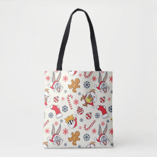 BUGS BUNNY™, DAFFY DUCK™ & Lola Kerstpatroon Tote Bag