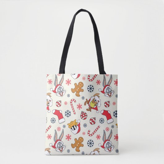 BUGS BUNNY™, DAFFY DUCK™ & Lola Kerstpatroon Tote Bag (Voorkant)