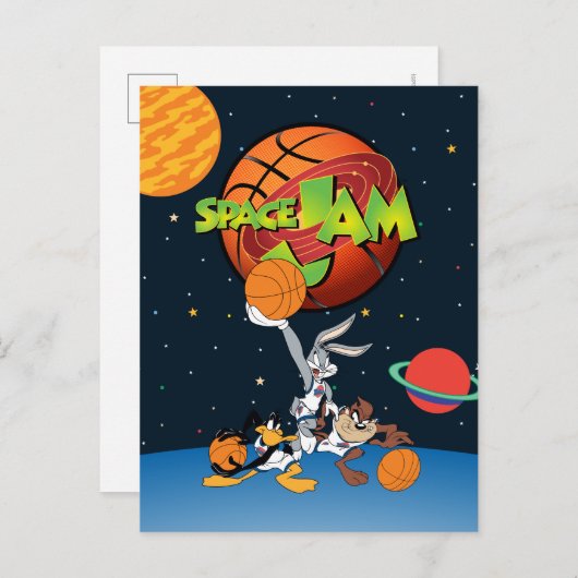 BUGS BUNNY™, DAFFY DUCK™ & TAZ™ JAM™ Logo Uitnodiging Briefkaart (Voorkant / Achterkant)