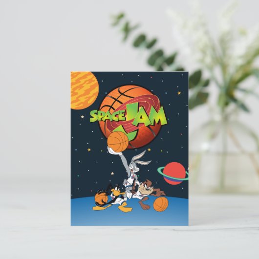 BUGS BUNNY™, DAFFY DUCK™ & TAZ™ JAM™ Logo Uitnodiging Briefkaart (Staand voorkant)