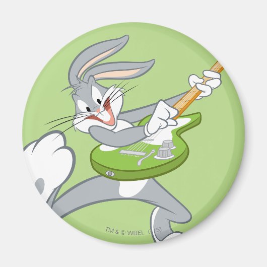 BUGS BUNNY™ draait op gitaar Magneet (Voorkant)