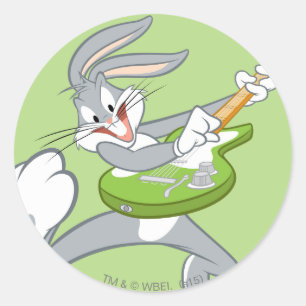 BUGS BUNNY™ draait op gitaar Ronde Sticker