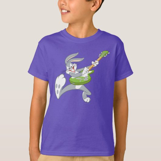 BUGS BUNNY™ draait op gitaar T-shirt (Voorkant)