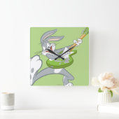 BUGS BUNNY™ draait op gitaar Vierkante Klok (Huis)