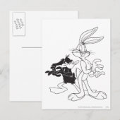 BUGS BUNNY™ en DAFFY DUCK™ Briefkaart (Voorkant / Achterkant)