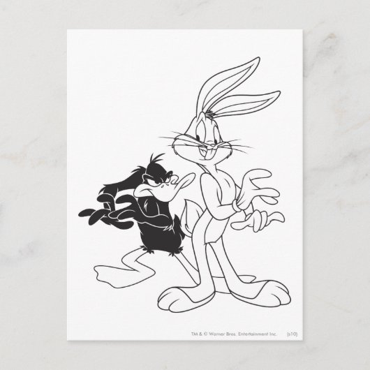 BUGS BUNNY™ en DAFFY DUCK™ Briefkaart (Voorkant)