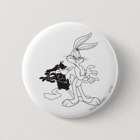 BUGS BUNNY™ en DAFFY DUCK™ Ronde Button 5,7 Cm (Voorkant)