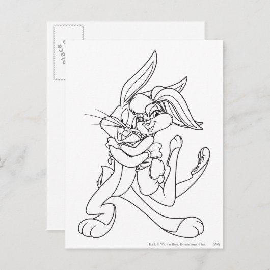 BUGS BUNNY™ en Lola Bunny Briefkaart (Voorkant / Achterkant)