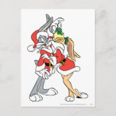 BUGS BUNNY™ en Lola Mistletoe Kiss Feestdagenkaart (Voorkant)