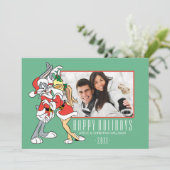 BUGS BUNNY™ en Lola Mistletoe Kus Feestdagenkaart (Staand voorkant)