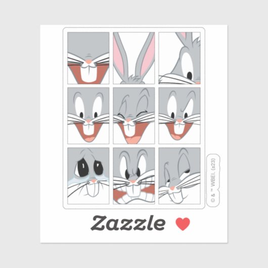 BUGS BUNNY™ Expression Blokken Sticker (Vel)