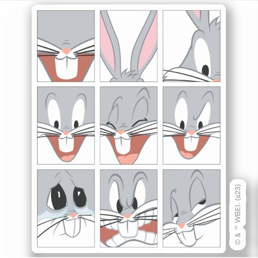 BUGS BUNNY™ Expression Blokken Sticker (Voorkant)