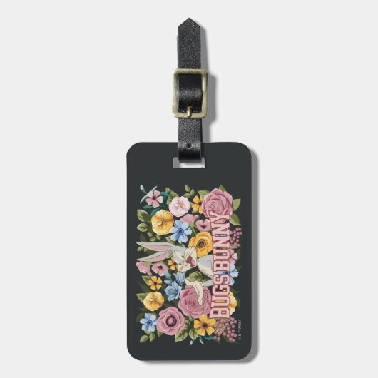 BUGS BUNNY™ Floral Embroidery Graphic Bagagelabel (Voorkant verticaal)