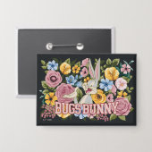 BUGS BUNNY™ Floral Embroidery Graphic Button (Voorkant / Achterkant)