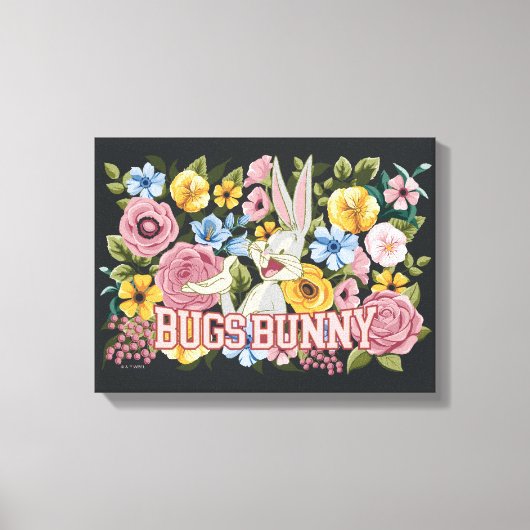 BUGS BUNNY™ Floral Embroidery Graphic Canvas Afdruk (Voorkant)