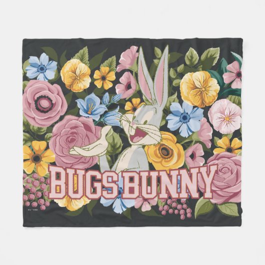BUGS BUNNY™ Floral Embroidery Graphic Fleece Deken (Voorkant (Horizontaal))