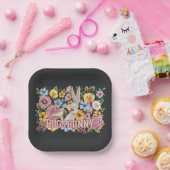 BUGS BUNNY™ Floral Embroidery Graphic Papieren Bordje (Feest)