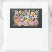 BUGS BUNNY™ Floral Embroidery Graphic Rechthoekige Sticker (Tas)