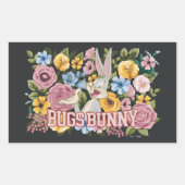 BUGS BUNNY™ Floral Embroidery Graphic Rechthoekige Sticker (Voorkant)