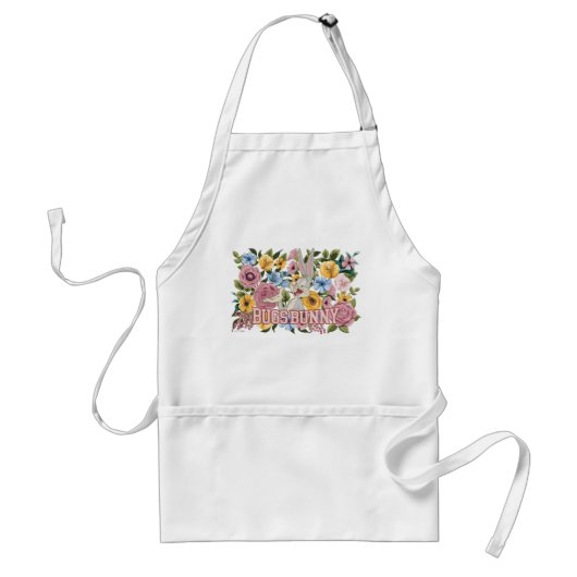 BUGS BUNNY™ Floral Embroidery Graphic Standaard Schort (Voorkant)
