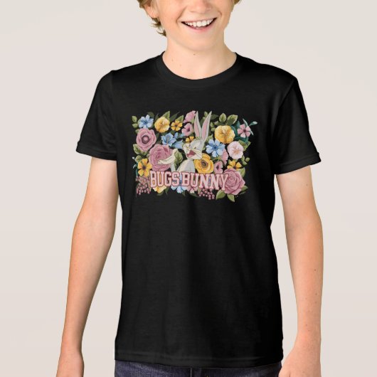 BUGS BUNNY™ Floral Embroidery Graphic Tri-Blend Shirt (Voorkant)