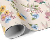 BUGS BUNNY™ Floral Embroidery Pattern Cadeaupapier (Rol Hoek)