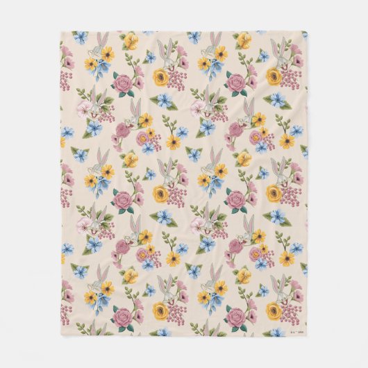 BUGS BUNNY™ Floral Embroidery Pattern Fleece Deken (Voorkant)