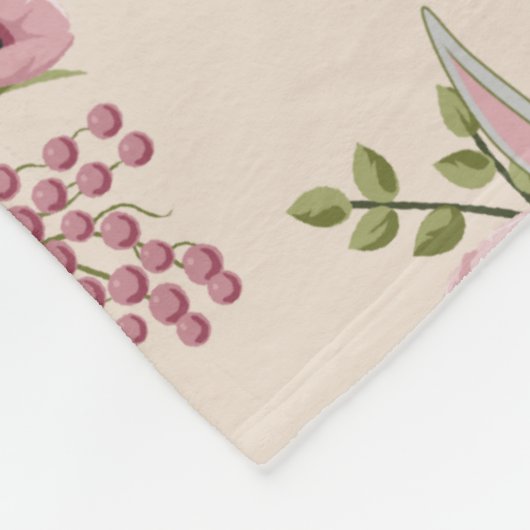 BUGS BUNNY™ Floral Embroidery Pattern Fleece Deken (Hoek)