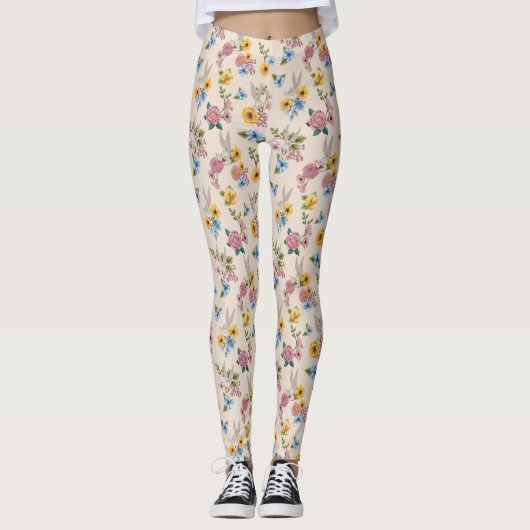 BUGS BUNNY™ Floral Embroidery Pattern Leggings (Voorkant)