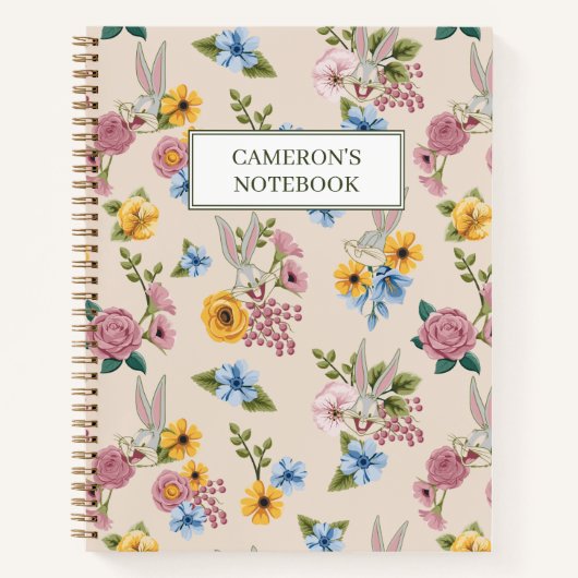 BUGS BUNNY™ Floral Embroidery Pattern Notitieboek (Voorkant)