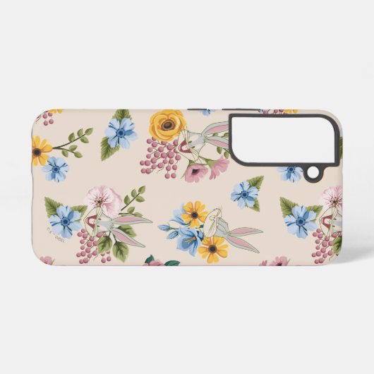 BUGS BUNNY™ Floral Embroidery Pattern Samsung Galaxy Hoesje (Achterkant horizontaal)