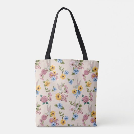 BUGS BUNNY™ Floral Embroidery Pattern Tote Bag (Achterkant)