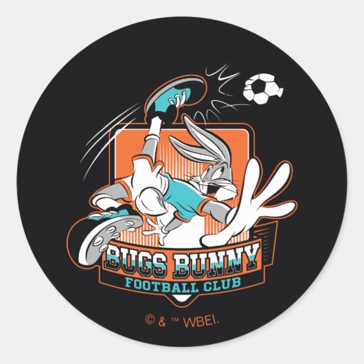 BUGS BUNNY™ Football Club Badge Ronde Sticker (Voorkant)