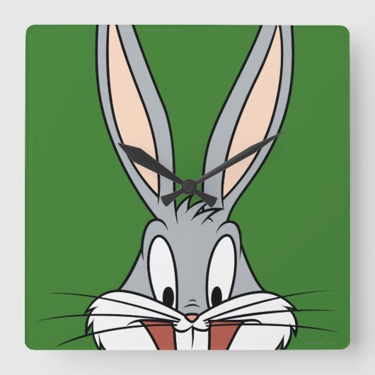 BUGS BUNNY™-glimlach Vierkante Klok (Voorkant)