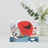 BUGS BUNNY™ & Gossamer Whimsical Meal Prep Briefkaart (Staand voorkant)
