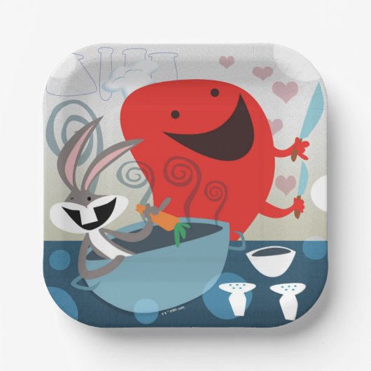 BUGS BUNNY™ & Gossamer Whimsical Meal Prep Papieren Bordje (Voorkant)
