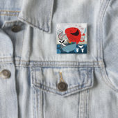 BUGS BUNNY™ & Gossamer Whimsical Meal Prep Vierkante Button 5,1 Cm (In situ)