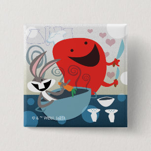 BUGS BUNNY™ & Gossamer Whimsical Meal Prep Vierkante Button 5,1 Cm