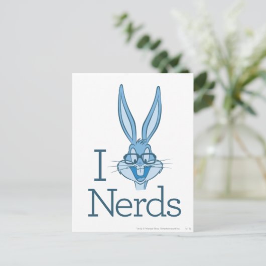 BUGS BUNNY™ - I Love Nerds Briefkaart (Staand voorkant)