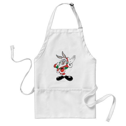 BUGS BUNNY™ Kerstman die zwaait Standaard Schort (Voorkant)