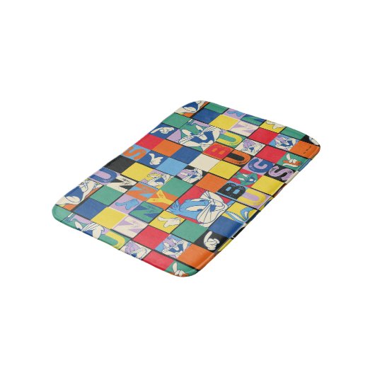 BUGS BUNNY™ Kleurrijke Naam en Gezichtschecker Badmat (Gekanteld)