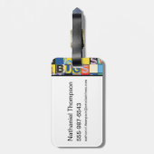 BUGS BUNNY™ Kleurrijke Naam en Gezichtschecker Bagagelabel (Achterkant verticaal)