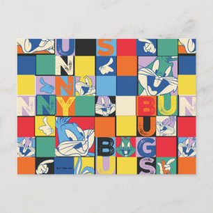BUGS BUNNY™ Kleurrijke Naam en Gezichtschecker Briefkaart
