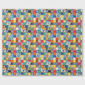 BUGS BUNNY™ Kleurrijke Naam en Gezichtschecker Cadeaupapier (Vlak)