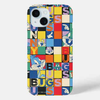BUGS BUNNY™ Kleurrijke Naam en Gezichtschecker iPhone 15 Case