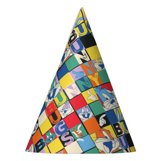 BUGS BUNNY™ Kleurrijke Naam en Gezichtschecker Feesthoedjes (Links)